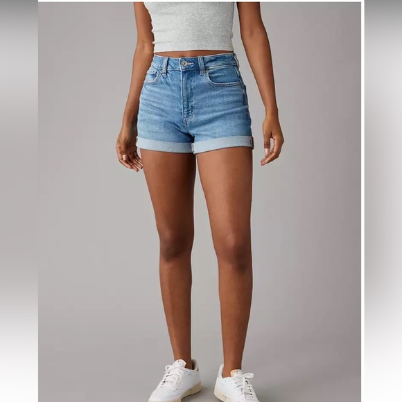 American Eagle Outfitters Pants - Classic Blue Denim AE Mom Shorts- Stretch